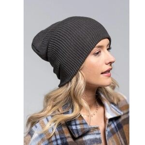 Charcoal Slouchy Knit Beanie
